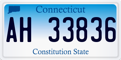 CT license plate AH33836