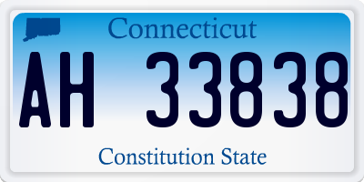 CT license plate AH33838