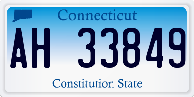 CT license plate AH33849