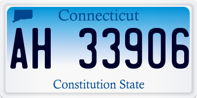 CT license plate AH33906