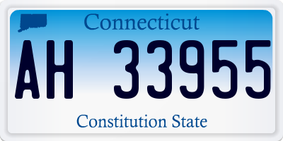 CT license plate AH33955