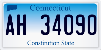 CT license plate AH34090