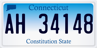 CT license plate AH34148