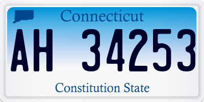 CT license plate AH34253