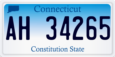CT license plate AH34265