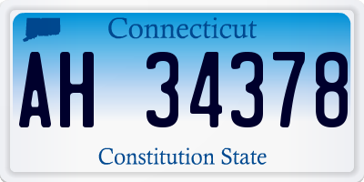 CT license plate AH34378