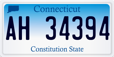 CT license plate AH34394