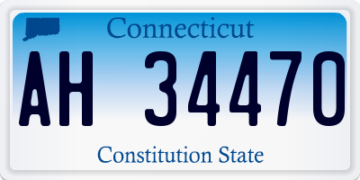 CT license plate AH34470