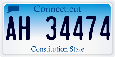 CT license plate AH34474