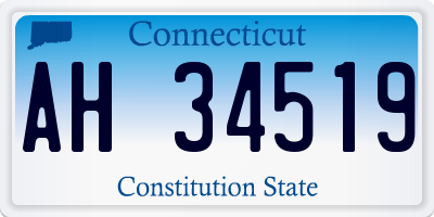 CT license plate AH34519