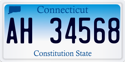 CT license plate AH34568