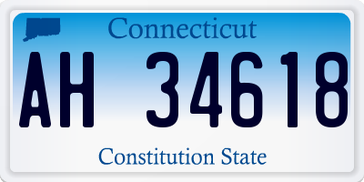 CT license plate AH34618