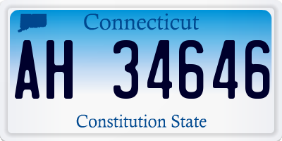 CT license plate AH34646