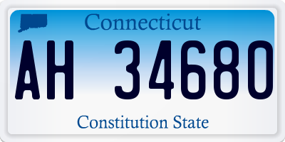 CT license plate AH34680