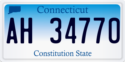 CT license plate AH34770