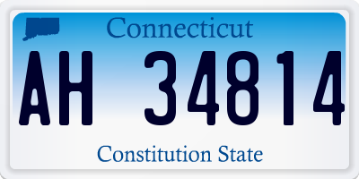CT license plate AH34814