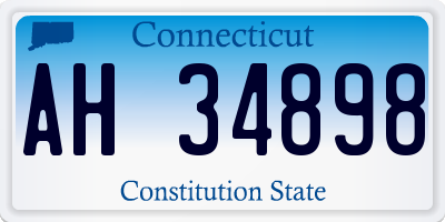 CT license plate AH34898
