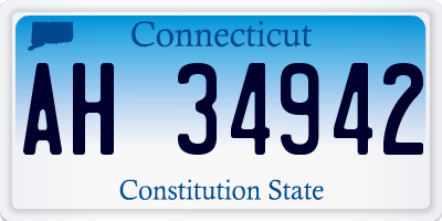 CT license plate AH34942