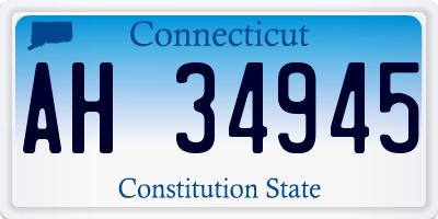 CT license plate AH34945