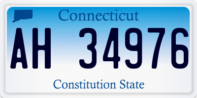 CT license plate AH34976