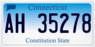 CT license plate AH35278