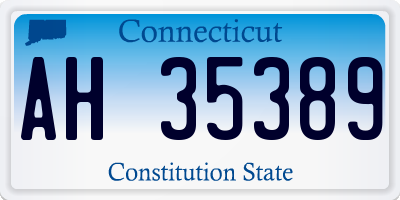 CT license plate AH35389
