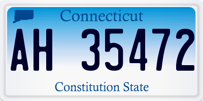 CT license plate AH35472