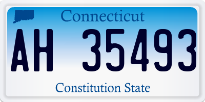 CT license plate AH35493