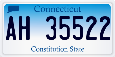CT license plate AH35522
