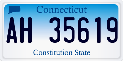 CT license plate AH35619
