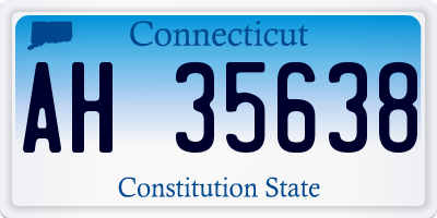 CT license plate AH35638
