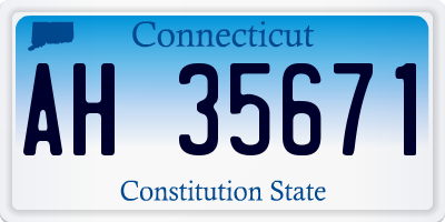 CT license plate AH35671