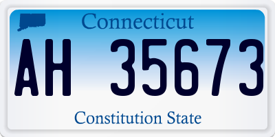CT license plate AH35673