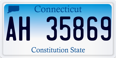 CT license plate AH35869