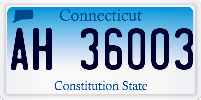 CT license plate AH36003