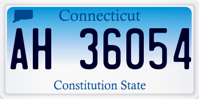 CT license plate AH36054
