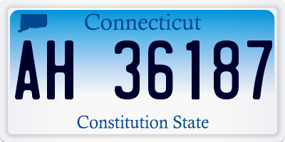 CT license plate AH36187