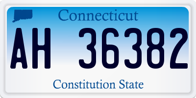 CT license plate AH36382