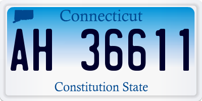 CT license plate AH36611