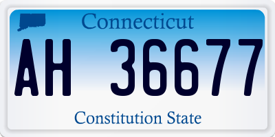 CT license plate AH36677