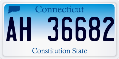 CT license plate AH36682