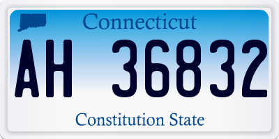 CT license plate AH36832