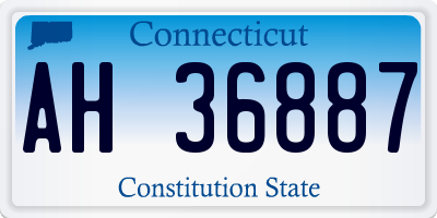CT license plate AH36887