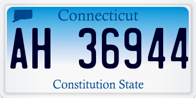 CT license plate AH36944