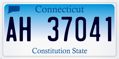 CT license plate AH37041