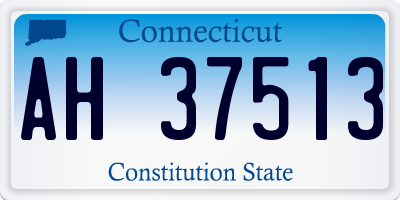 CT license plate AH37513