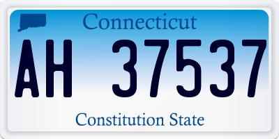 CT license plate AH37537