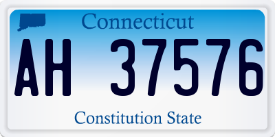 CT license plate AH37576