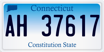 CT license plate AH37617