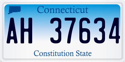 CT license plate AH37634